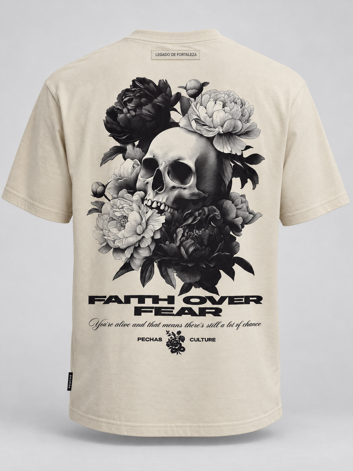Faith Over Fear Beige - frontal de la camiseta